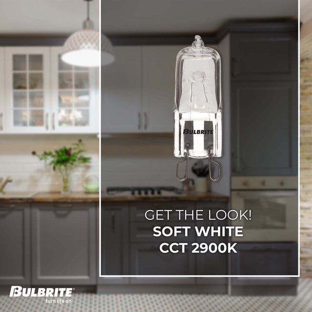 654075 - T4 Clear Halogen Bi-Pin Light Bulb - 75 Watt - 5 Pack