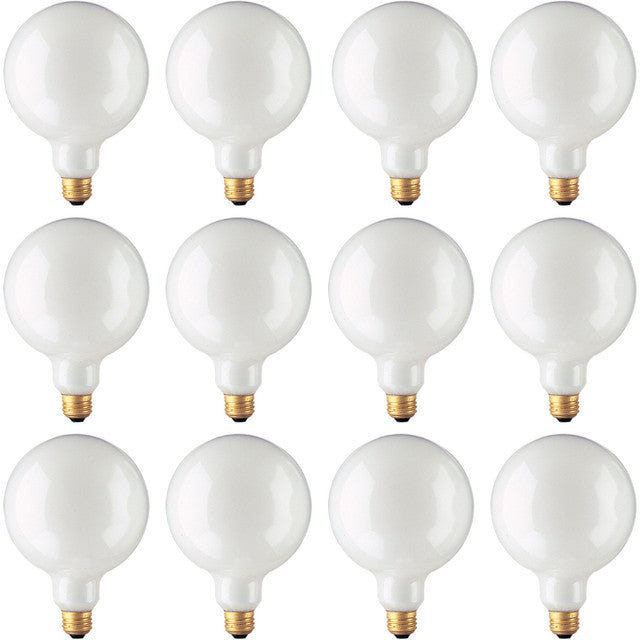 350100 - Globe G40 Frosted Medium Base Light Bulb - 100 Watt - 12 Pack