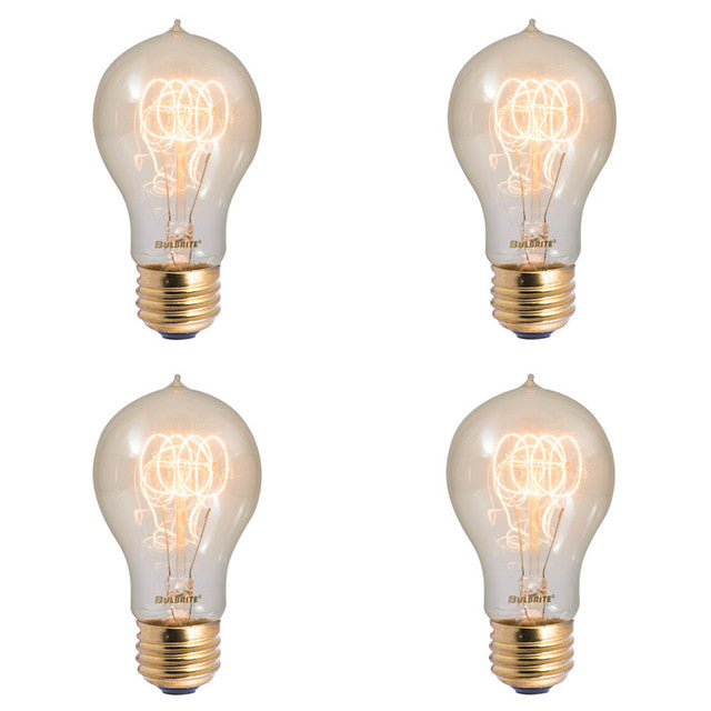136020 - Nostalgic Loop Medium Base A19 Light Bulb - 60 Watt - 4 Pack