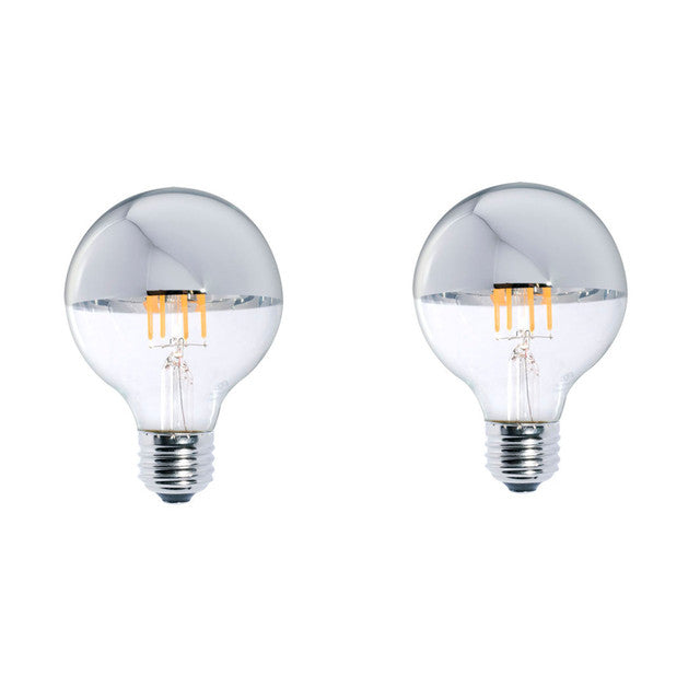 776870 - Filaments Half Mirror G25 LED Light Bulb - 5 Watt - 2700K - 2 Pack