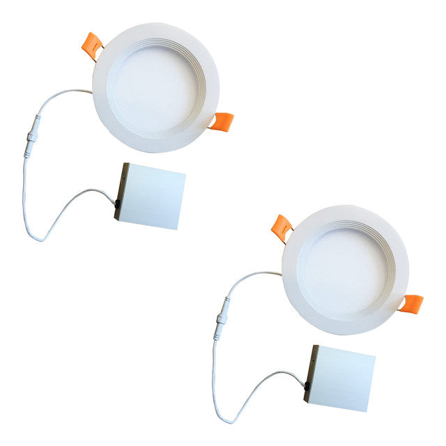 773270 - 8" Junction Box Mounted Recessed LED Ceiling Light - 18 Watt - 2700K - 2 Pack