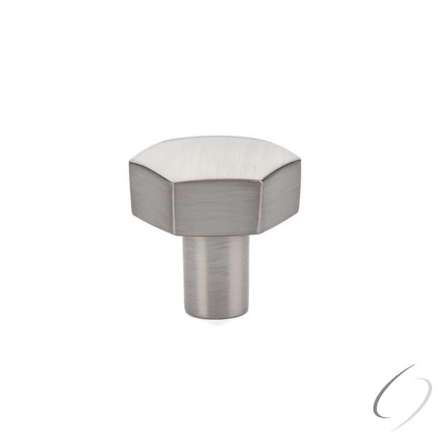 86457US15 1-1/8" Mod Hex Cabinet Knob Satin Nickel Finish