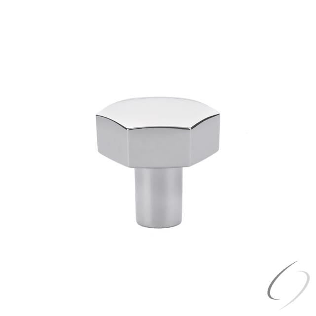 86457US26 1-1/8" Mod Hex Cabinet Knob Bright Chrome Finish
