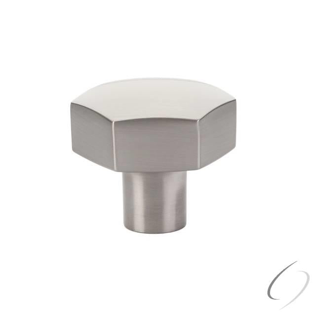86458US15 1-1/2" Mod Hex Cabinet Knob Satin Nickel Finish