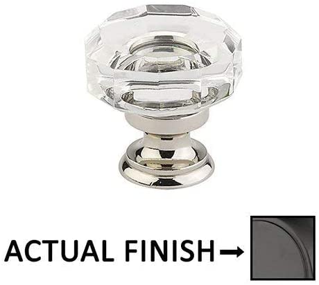 86571US19 Lowell 1-3/8" Crystal Cabinet Knob Flat Black Finish