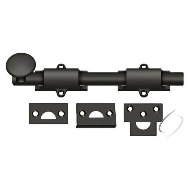 8SB10B 8" Surface Bolt; Heavy Duty; Oil Rubbed Bronze Finish