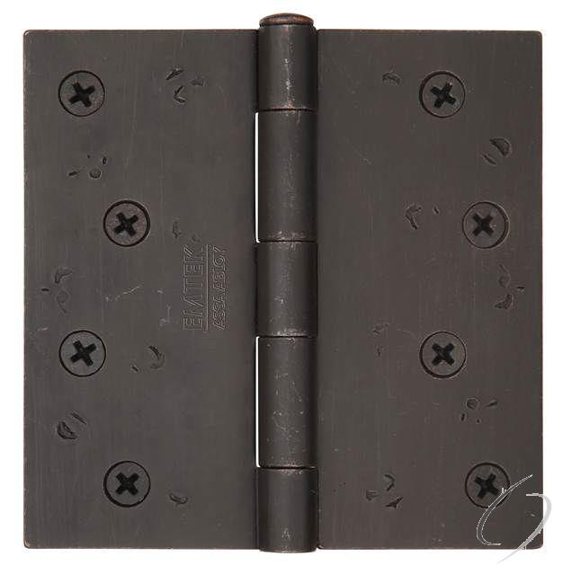 Emtek 91014MB Pair of 4" x 4" Square Steel Residential Duty Hinges Medium Bronze Finish