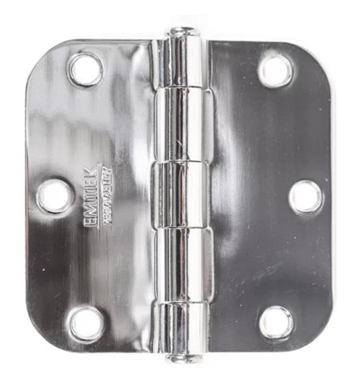 Emtek 91033US10B Pair of 3-1/2" x 3-1/2" 5/8" Radius Steel Residential Duty Hinges Oil Rubbed Bronze