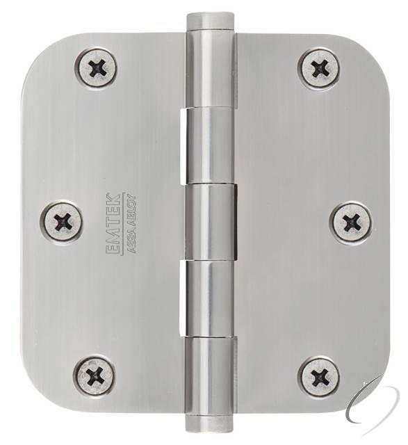 Emtek 91033US26 Pair of 3-1/2" x 3-1/2" 5/8" Radius Steel Residential Duty Hinges Bright Chrome Fini