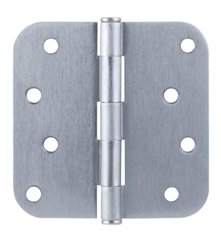 Emtek 91034US19 Pair of 4" x 4" 5/8" Radius Steel Residential Duty Hinges Flat Black Finish