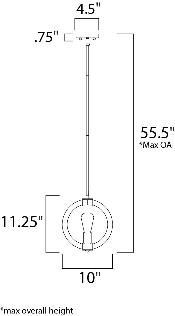 91910APAR/BUI - 1 Light Bodega Bay 10" Pendant - Anthracite