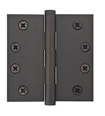 Emtek 92014US19 - Pair of 4" x 4" Square Steel Heavy Duty Hinges Flat Black Finish