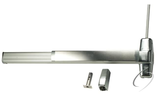 4' Fire Rated Surface Vertical Rod Grooved Case Exit Device Less Bottom