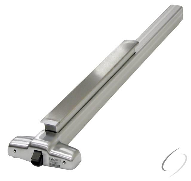 4' Rim Grooved Case Exit Device; Satin Chrome Finish