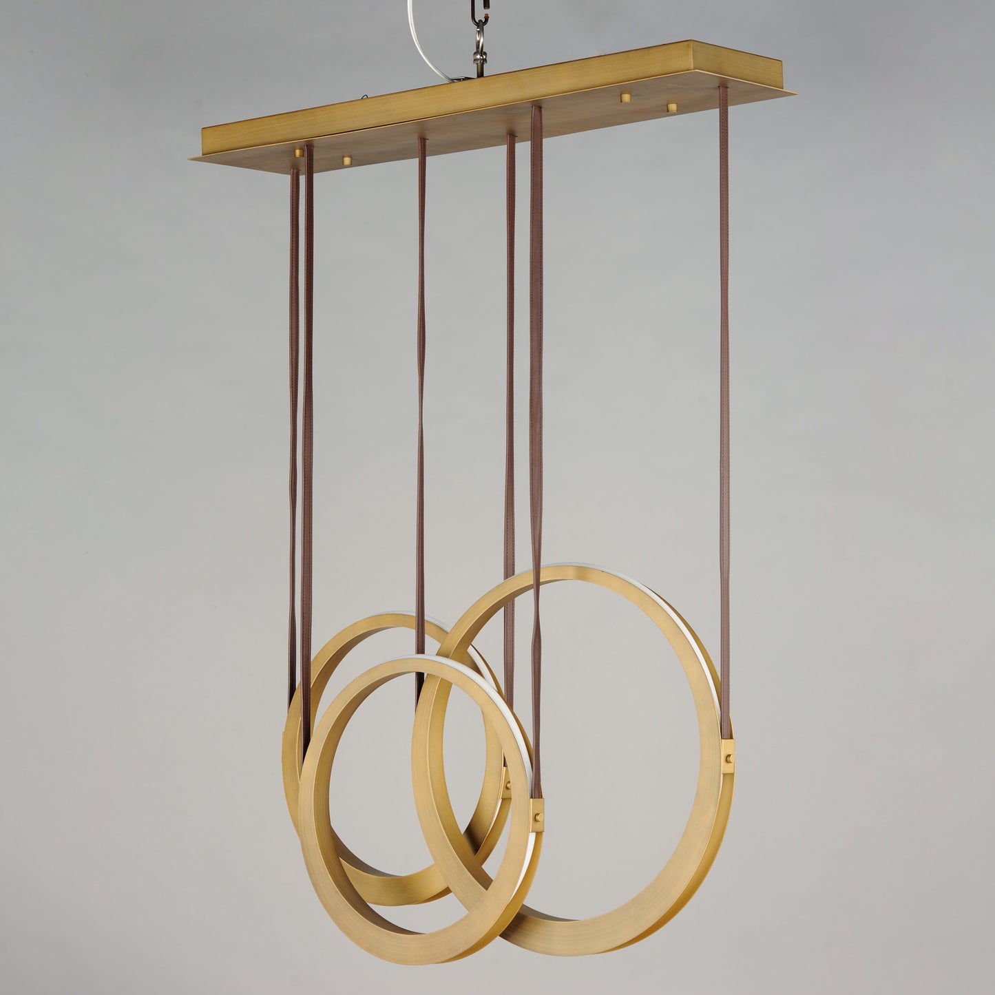 E24083-NAB - 3 Light Tether 9" Chandelier - Natural Aged Brass