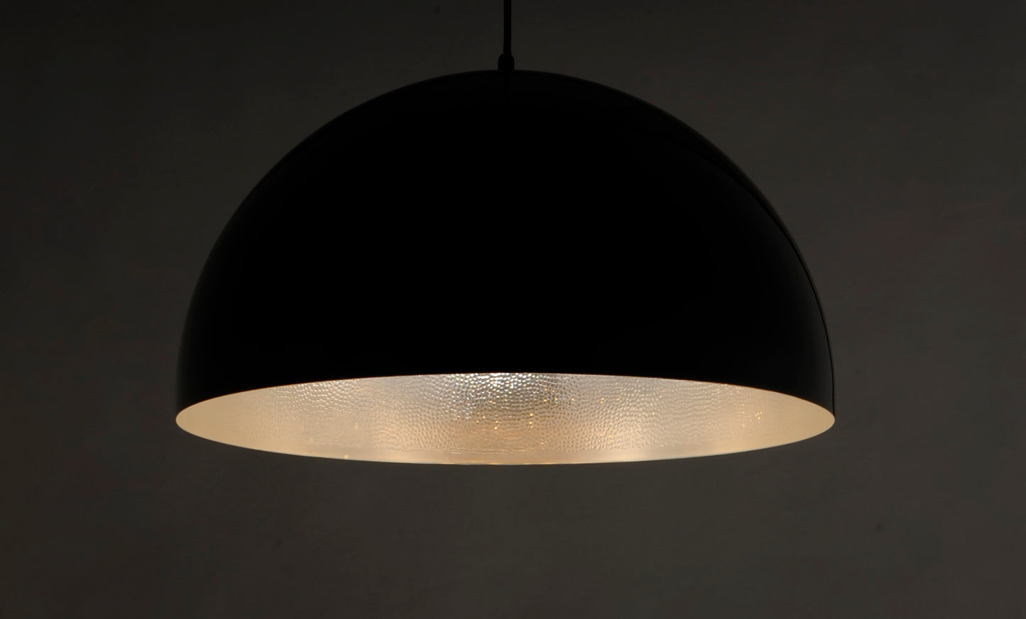 E24904-GBAL - Hemisphere 24" Pendant - Gloss Black / Aluminum