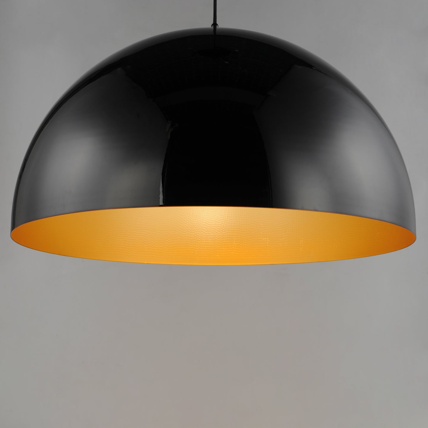 E24906-GBGLD - Hemisphere 31" Pendant - Gloss Black / Gold