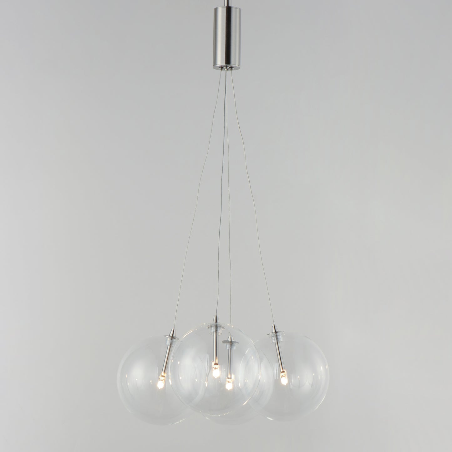 E25084-18SN - 4 Light Burst 17" Chandelier - Satin Nickel