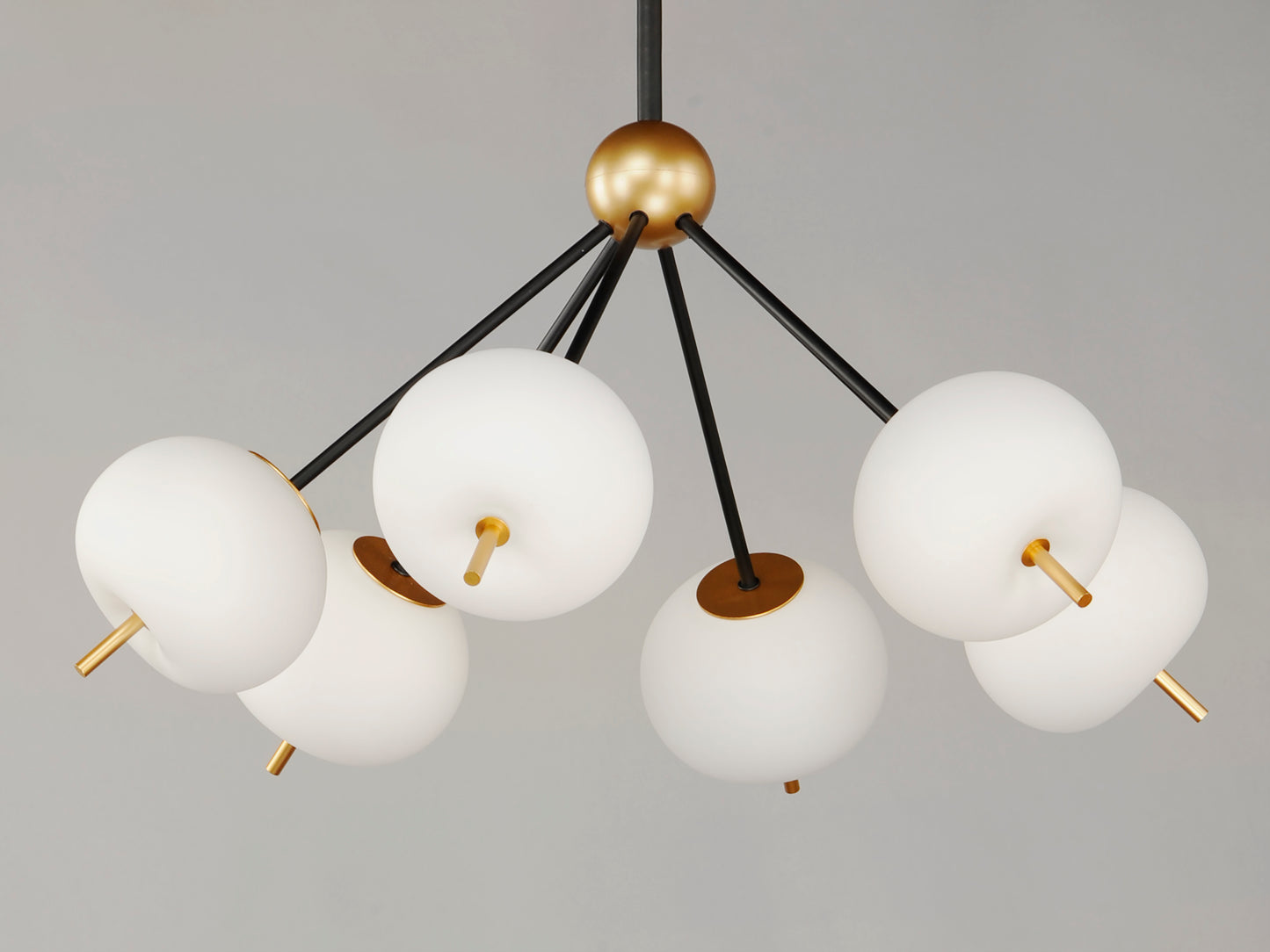 E25116-92BKGLD - 6 Light Quest 27" Chandelier - Black / Gold