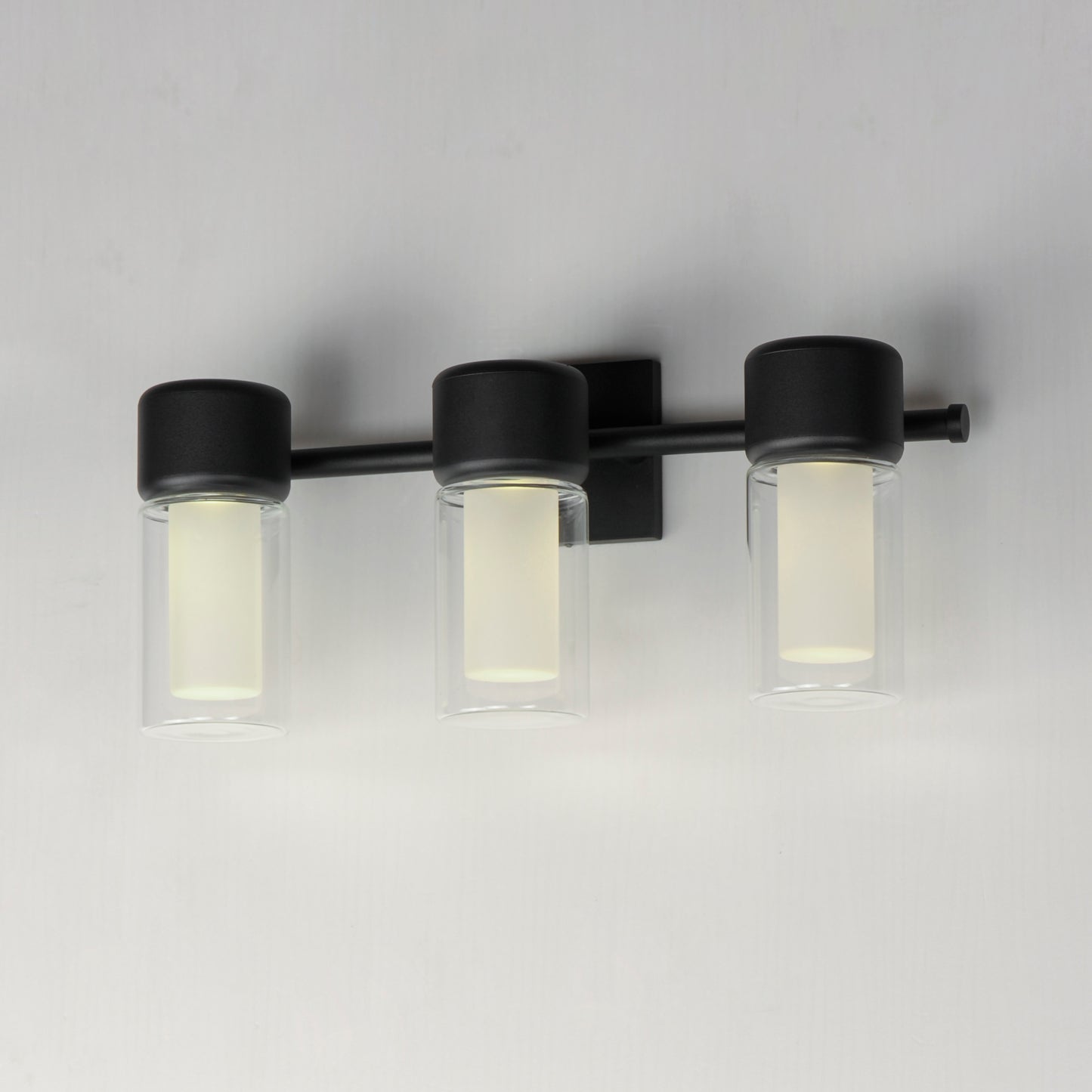 E30193-93BK - Dram 3-Light LED Bath Sconce - Black