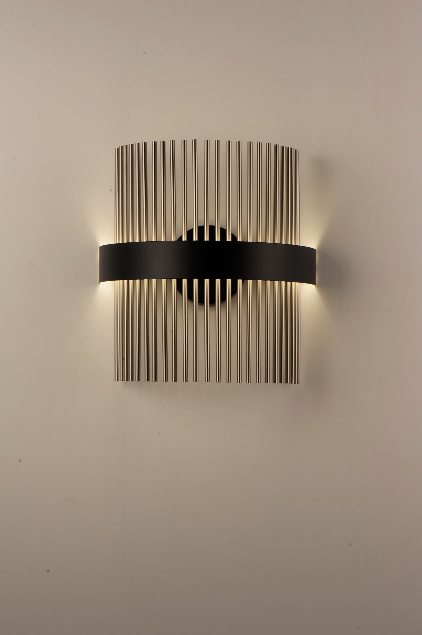 E34201-BKSN - Chimes WiZ 15" Wall Sconce - Black / Satin Nickel