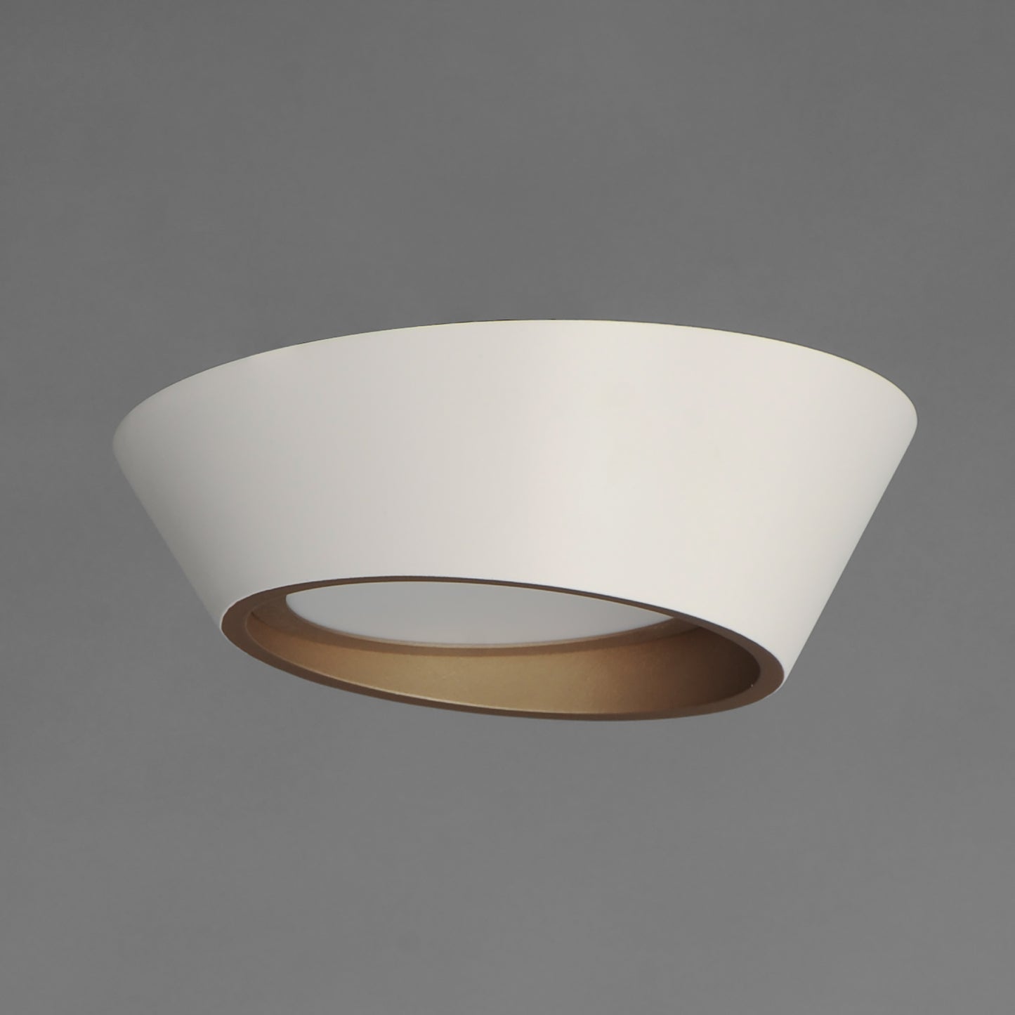 E51030-WTGLD - Slant 12" Flush Mount Ceiling Light - White/Gold