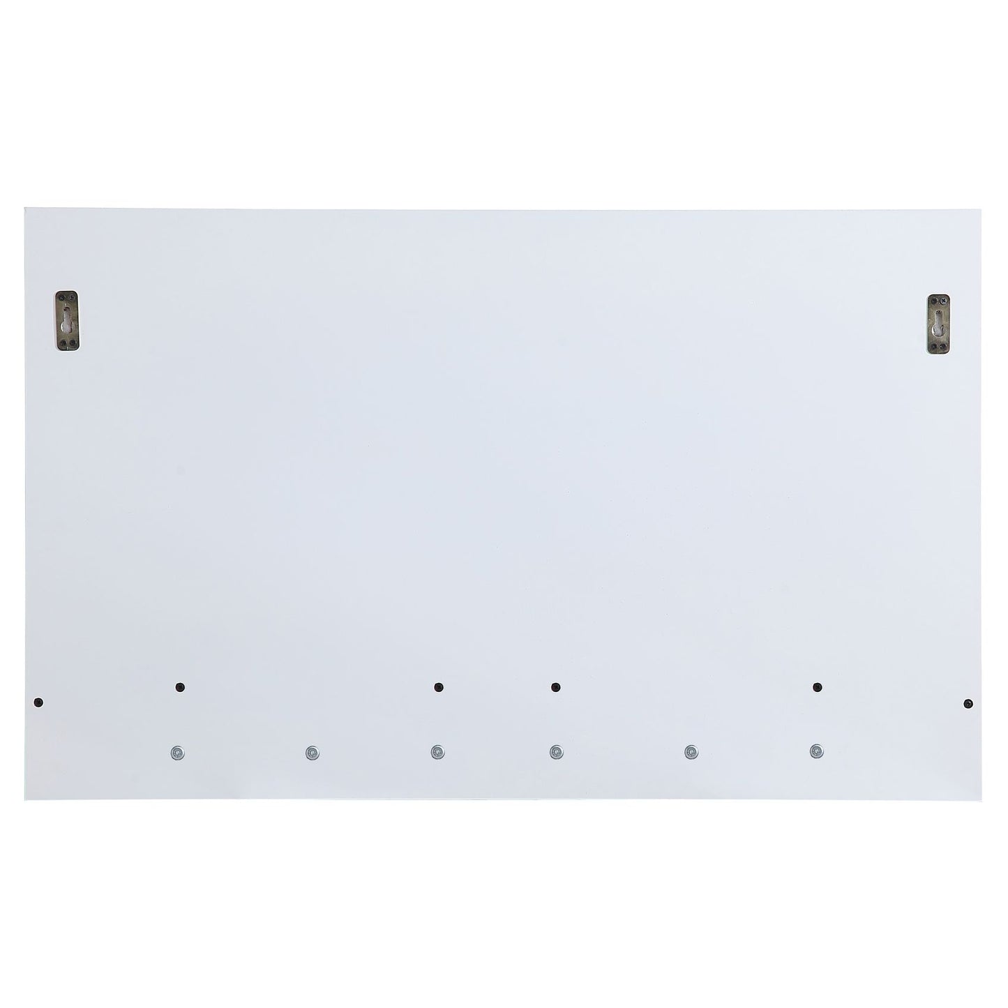 MR503421WH Elle 34" x 21" Entryway Mirror with Brass Hooks in White