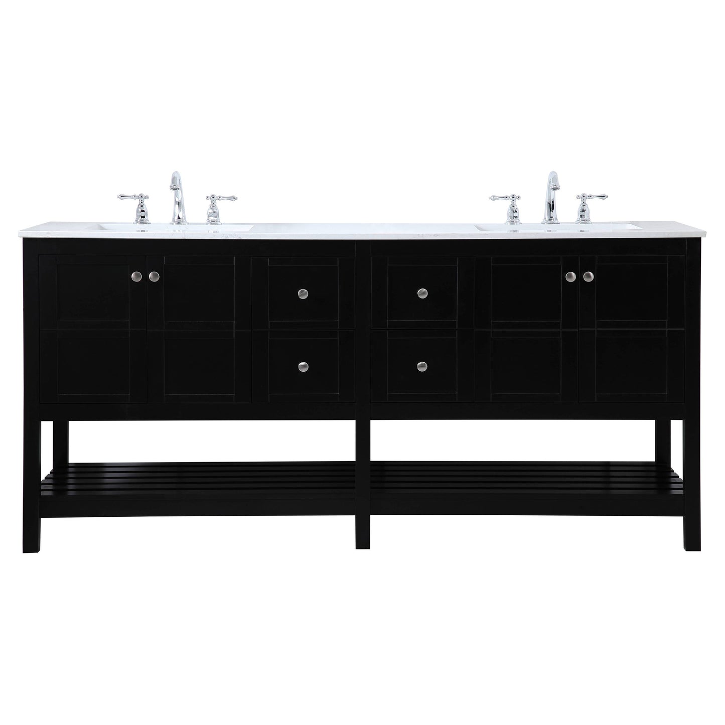 VF16472DBK 72" Double Bathroom Vanity in Black