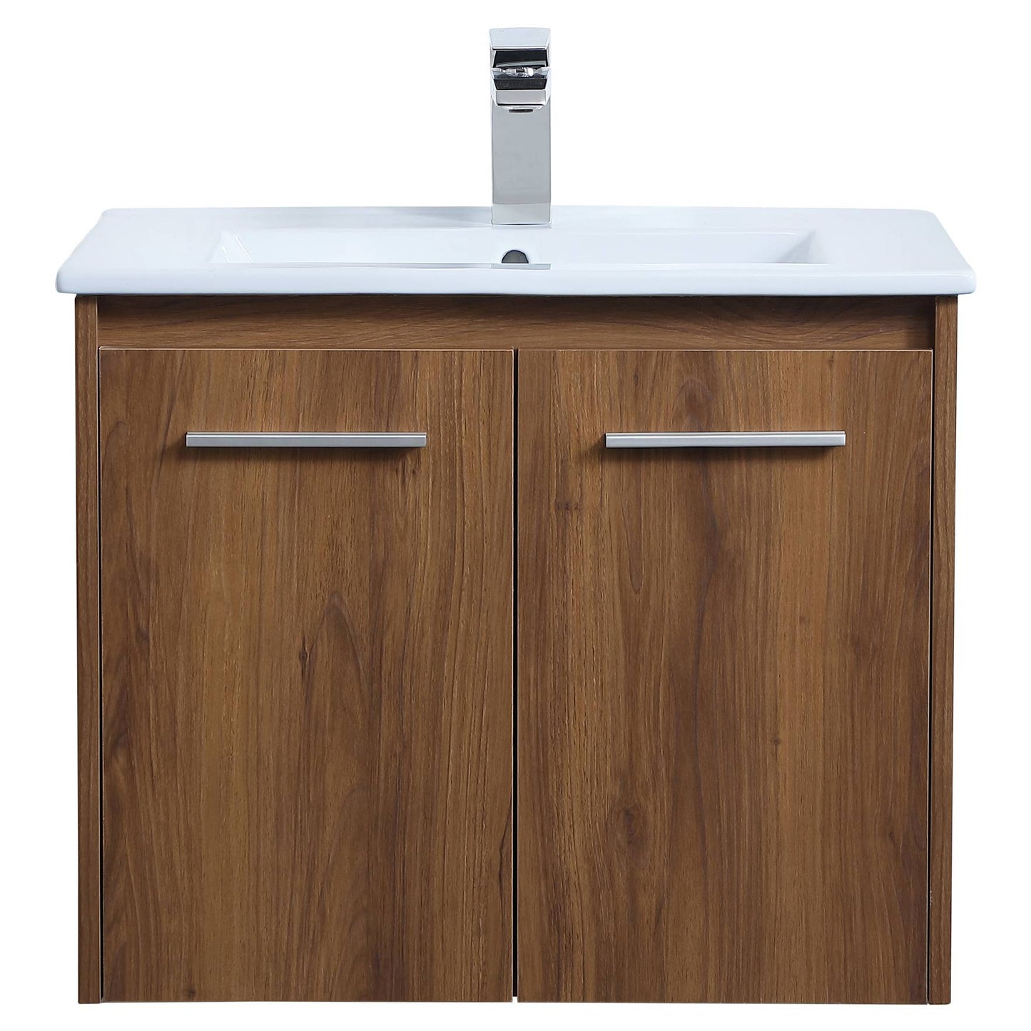 VF44024WB 24" Single Bathroom Floating Vanity in Walnut Brown