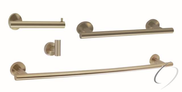 ARRONDIBBZ8 Bathroom Kit with BH26540BBZ Tissue Roll Holder BH26546BBZ Towel Bar BH26544BBZ Towel Bar BH26542BBZ Robe Hook Golden Champagne Finish