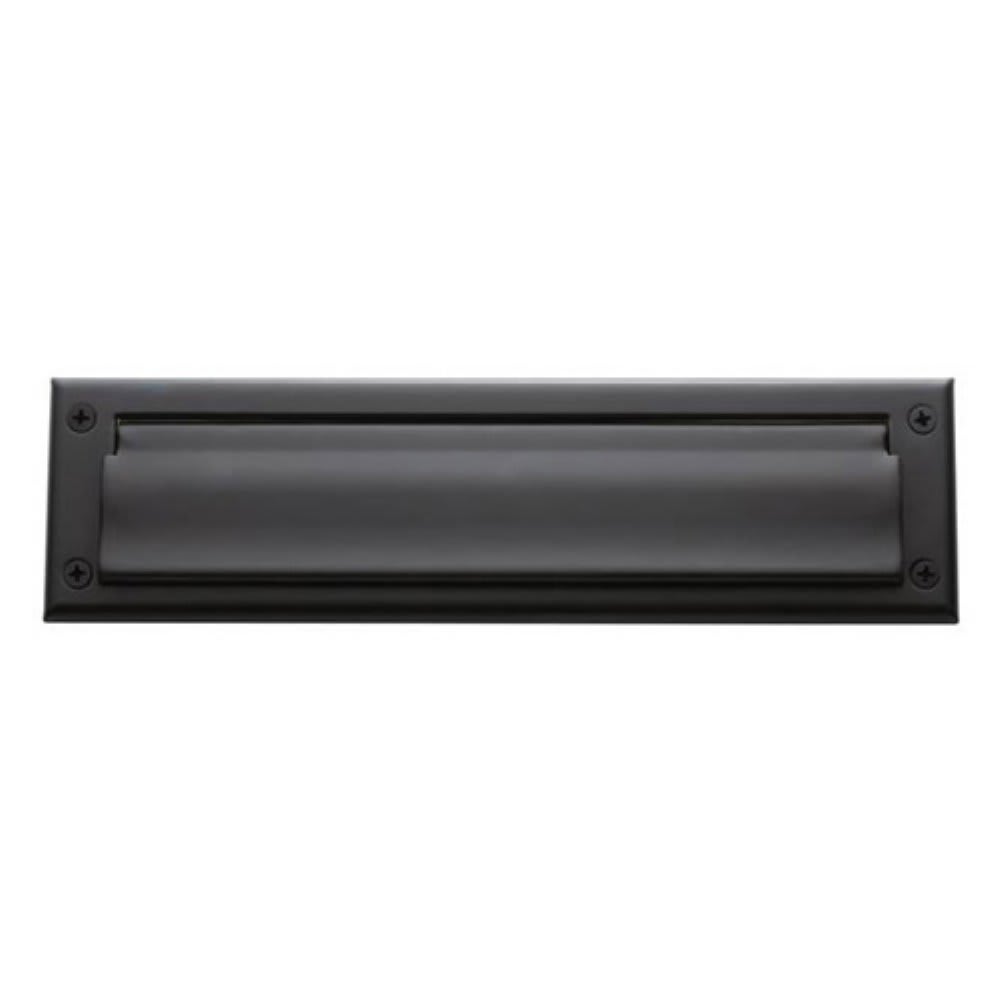 Baldwin 0012.190 - 13" x 3-5/8" Door Letter Box Plate in Satin Black Finish
