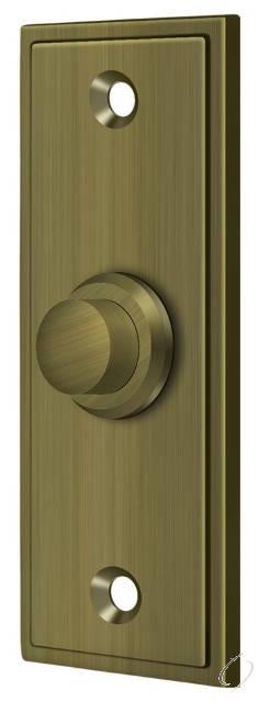 BBS333U5 Bell Button; Rectangular Contemporary; Antique Brass Finish