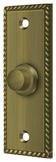 BBSR333U5 Bell Button; Rectangular Rope; Antique Brass Finish