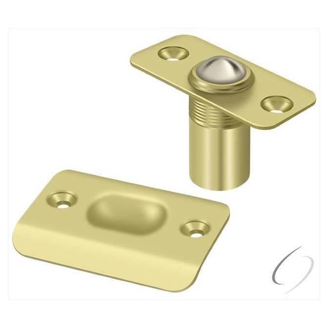 BC218RU3 Ball Catch; Round Corners; Bright Brass Finish