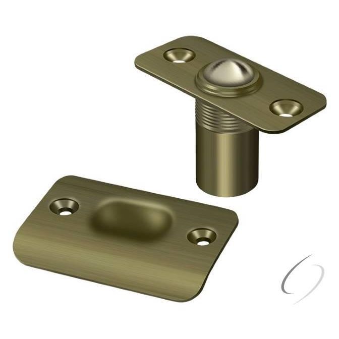 BC218RU5 Ball Catch; Round Corners; Antique Brass Finish