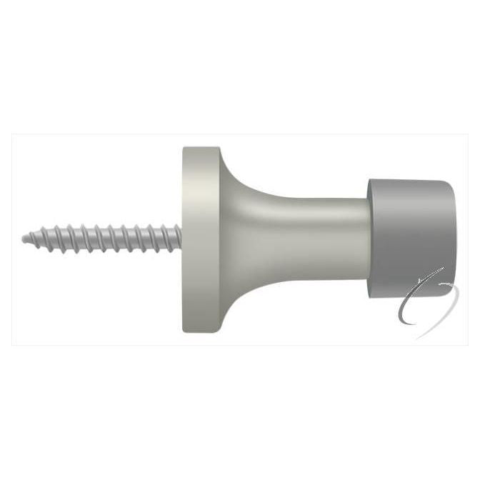 BDS125U15 1-1/2" Baseboard Door Bumper; Solid Brass; Satin Nickel Finish