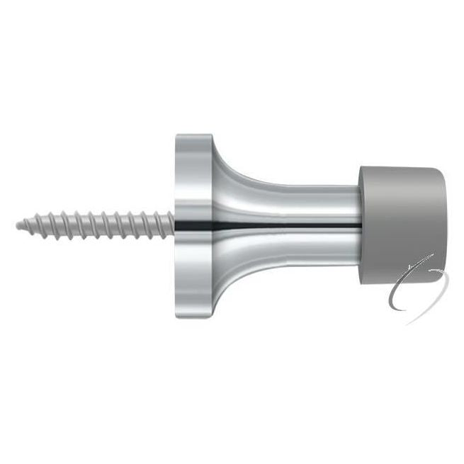 BDS125U26 1-1/2" Baseboard Door Bumper; Solid Brass; Bright Chrome Finish