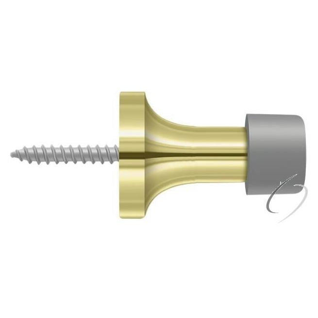 BDS125U3 1-1/2" Baseboard Door Bumper; Solid Brass; Bright Brass Finish