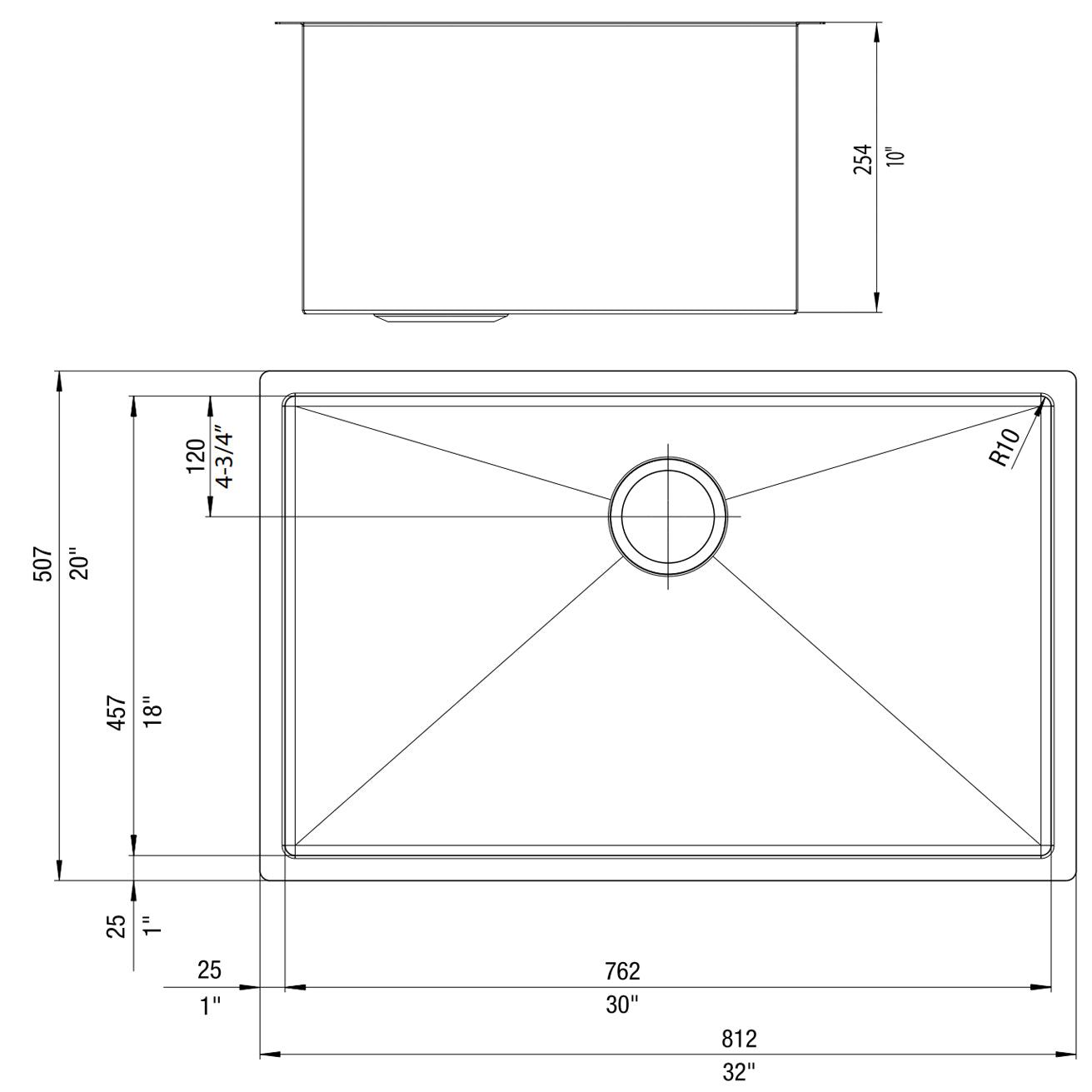 Blanco 513686 - 32" x 20" Precision R0 Single Bowl Undermount Kitchen Sink in Stainless Steel