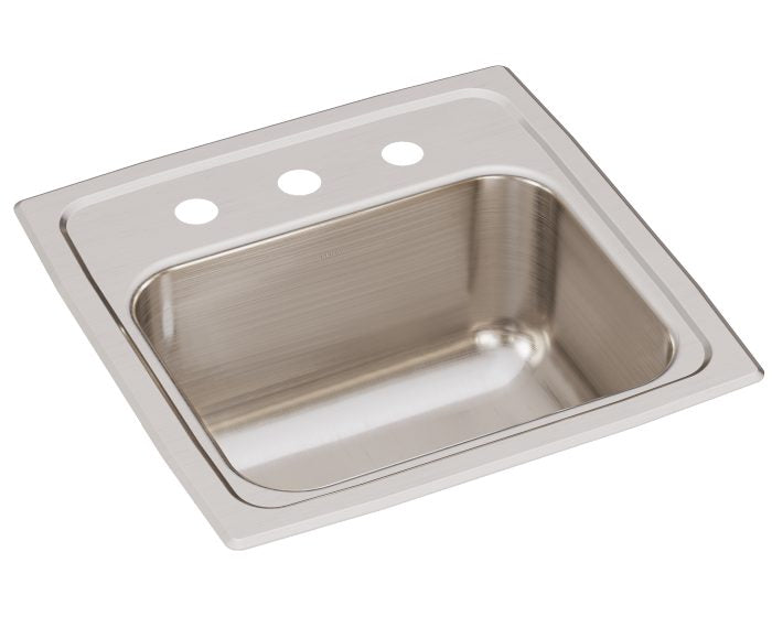 Elkay BLR153 - 18 Gauge Stainless Steel 15" x 15" x 7.125" Single Bowl Drop-in Bar/Prep Sink