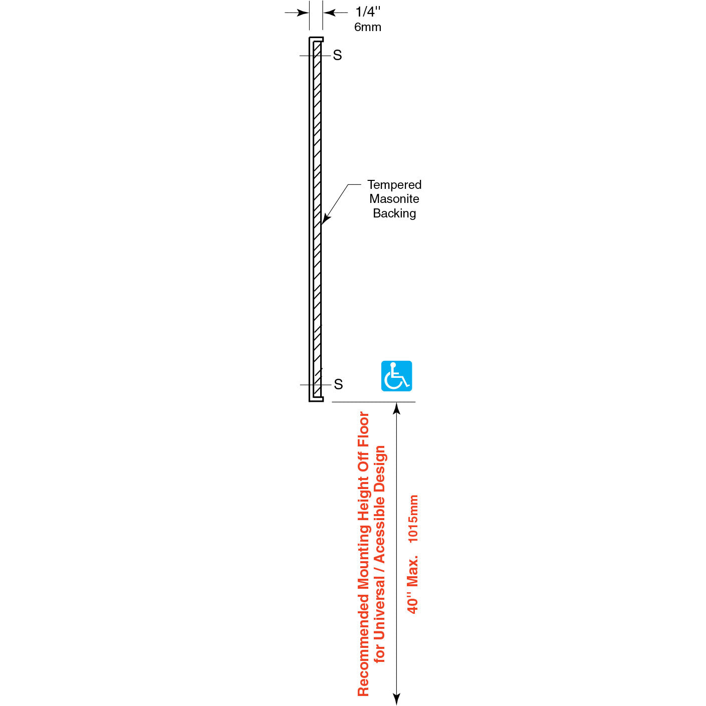 Bobrick 1556 - 24" x 36" Frameless Wall Mirror