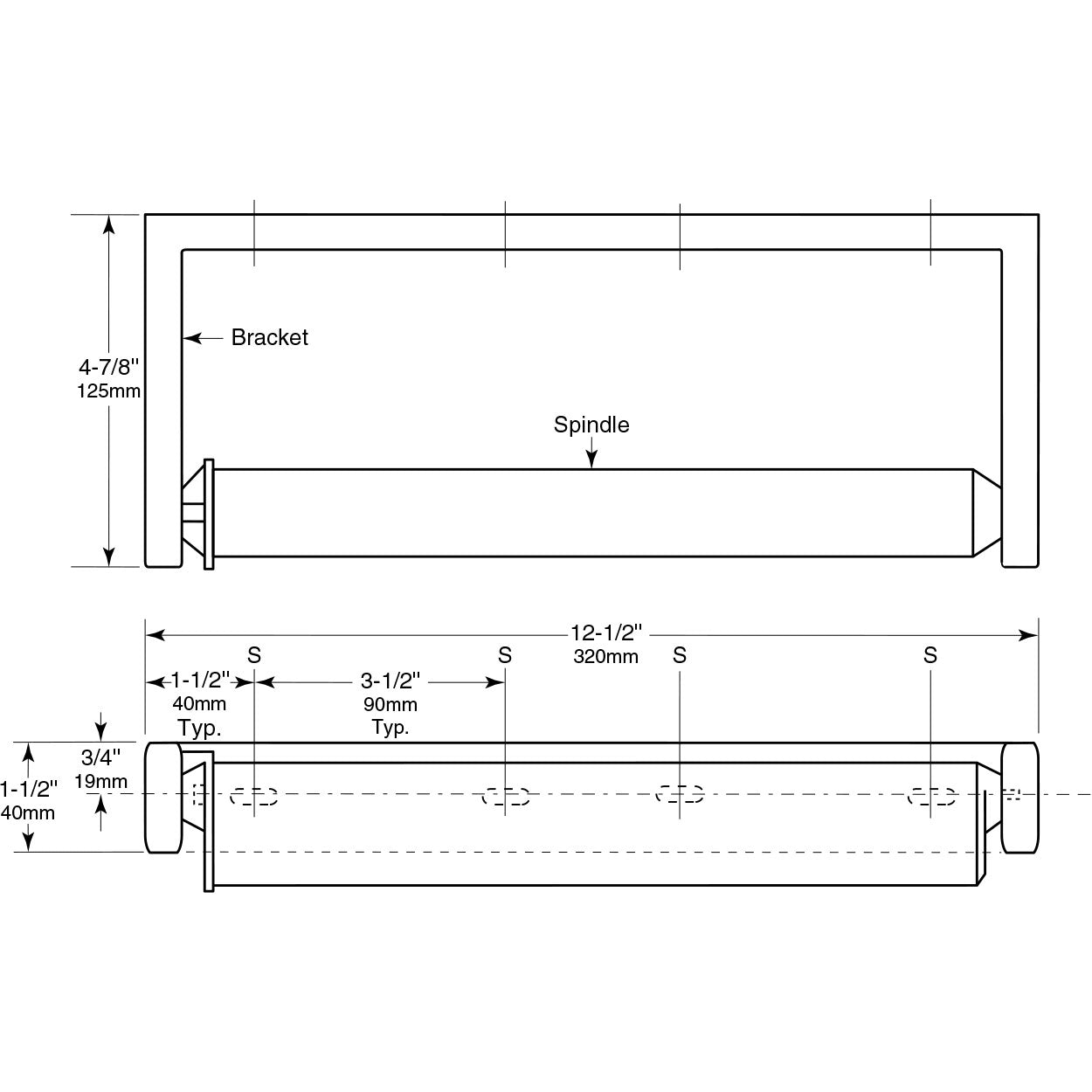 Bobrick 253 - Surface Mounted Heavy Duty Cast Aluminum Towel Roll Dispenser