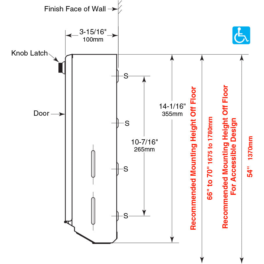 Bobrick 2620 - ClassicSeries Surface Mounted Paper Towel Dispenser in Satin Stainless Steel