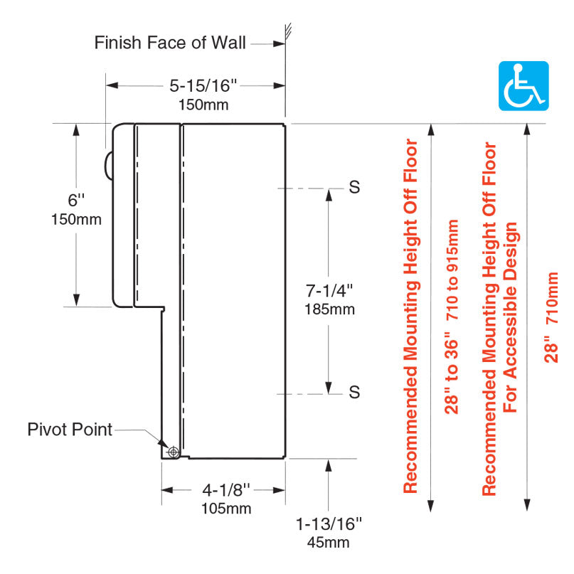 Bobrick 2888 - Surface Mounted Multi-Roll Toilet Tissue Dispenser in Satin Stainless Steel