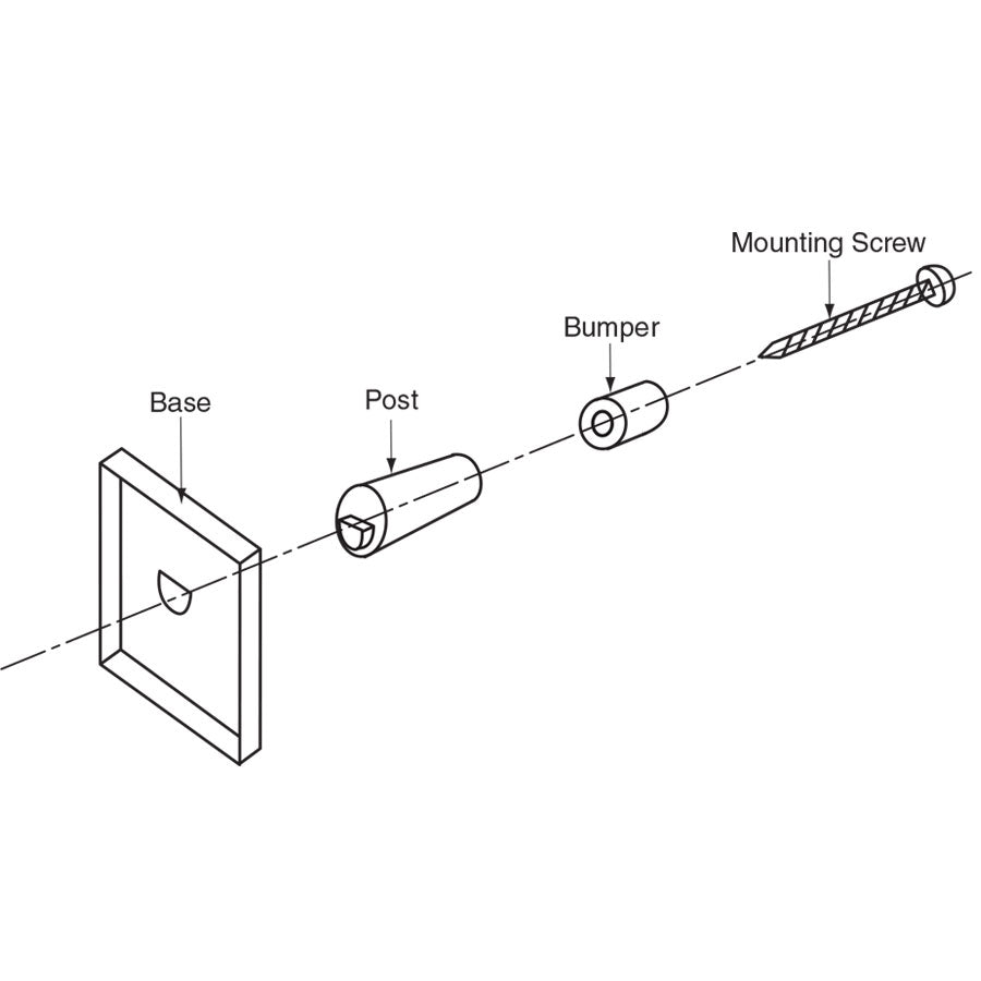 Bobrick 687 - 2" x 2" Surface-Mounted Door Bumper