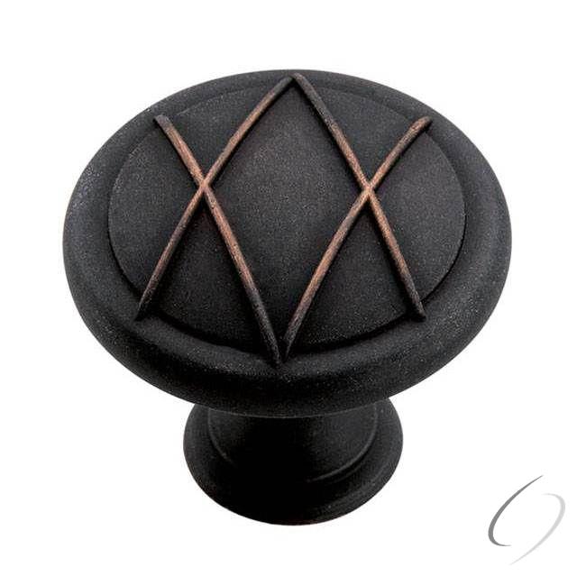 Amerock BP24234DOB 1-3/8" (35 mm) Diameter Lattice Cabinet Knob Dark Oiled Bronze Finish