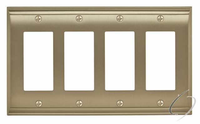BP36507BBZ 9-17/20" x 6-3/10" Candler Quad Rocker Wall Plate Golden Champagne Finish