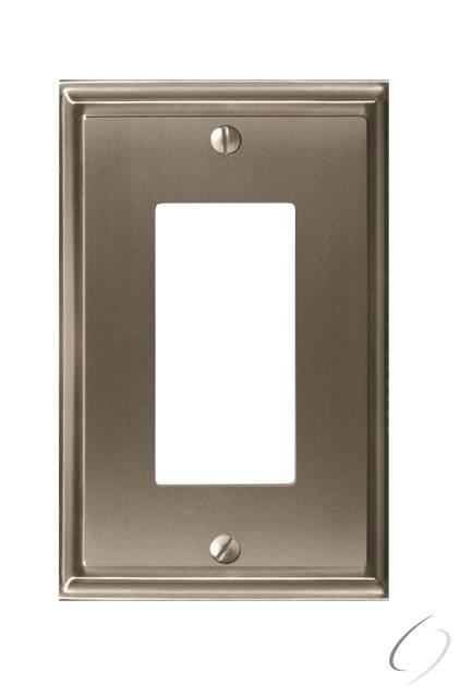 BP36518G10 8-3/10" x 6-3/10" Mulholland Single Rocker Wall Plate Satin Nickel Finish