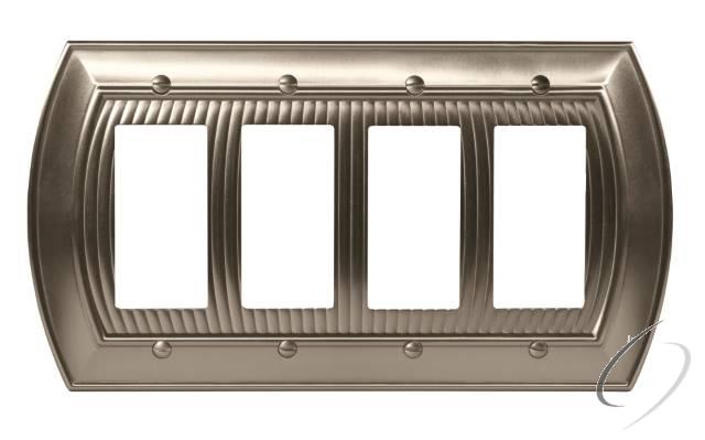BP36535G10 7-3/10" x 4-3/4" Allison Quad Rocker Wall Plate Satin Nickel Finish