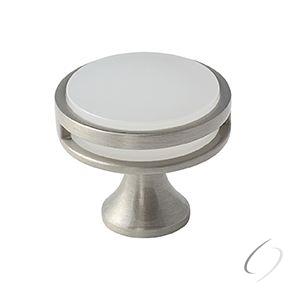 Amerock BP36608G10FA 1-3/8" (35 mm) Diameter Frosted Acrylic Oberon Cabinet Knob Satin Nickel Finish